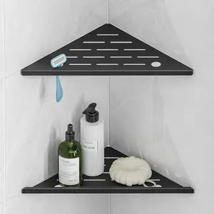 Corner Shower Shelf with Hole, Sturdy Shower, 10" 304 Stainless Shower Organizers Shelf for Tile Wall, No Drilling Grout Shelf for Shower,Accessories