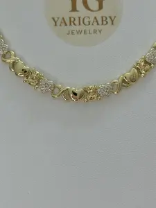 Yarigaby Jewelry CHOKER CON DISEÑO HERMOSO 45CM CON EXTENSIÓN Gold Plated with Sparkling CZ Stones for Elegant Looks