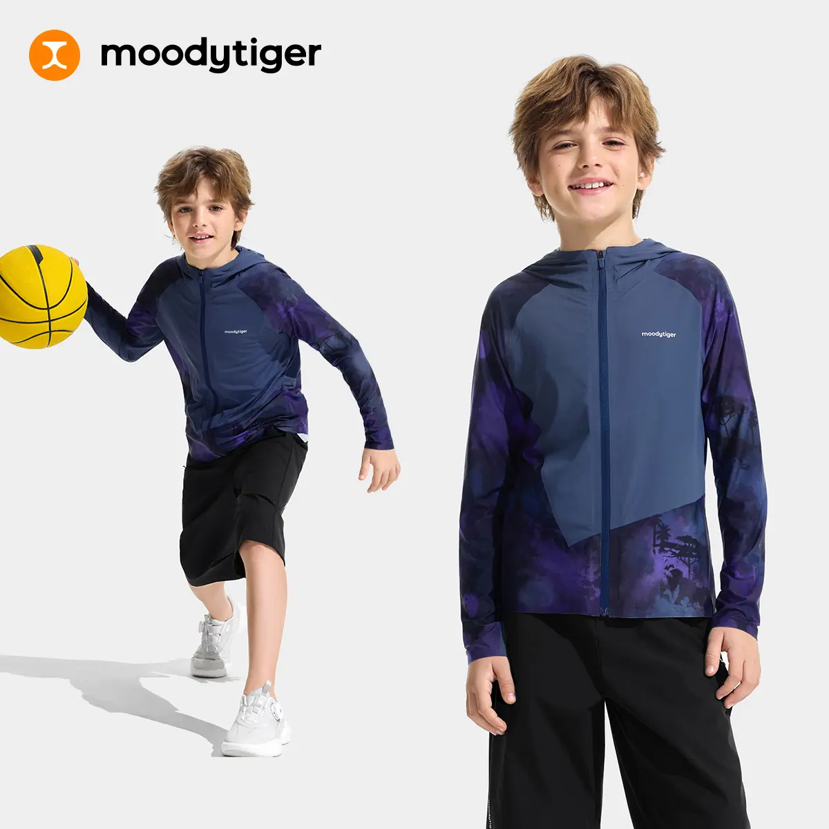 moodytiger Kids Seamless BreezyAir UV Jacket with UPF 50+ and Cooling Fabric for Boys