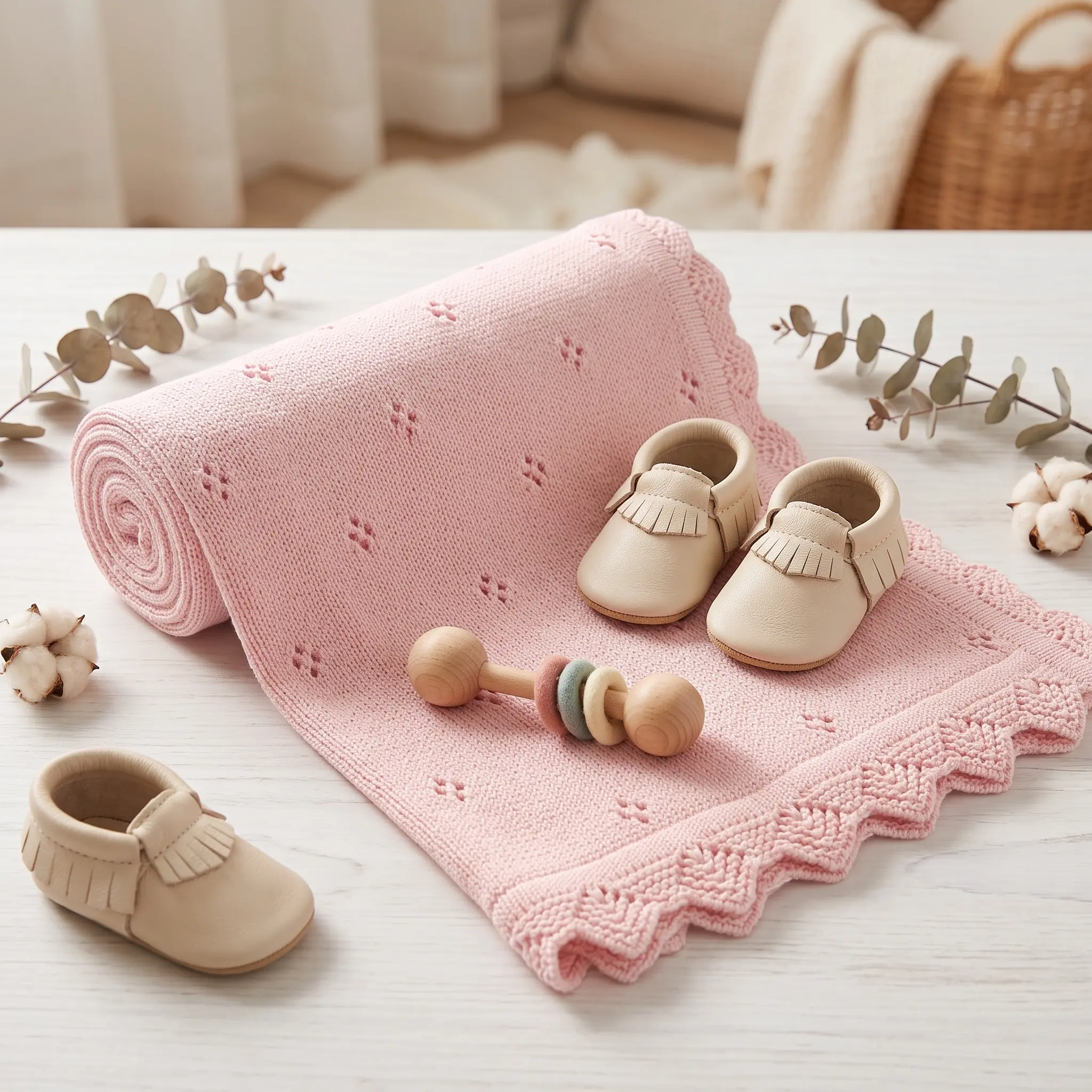 Baby Knitted Blanket Newborn Heart Print Swaddle Wrap Solid Color Crochet Soft Comfortable Lightweight Blanket for Summer Perfect Baby Gift for Holidays  baby announcement blanket baby nursery blanket muslin swaddle blanket soft thin baby blanket