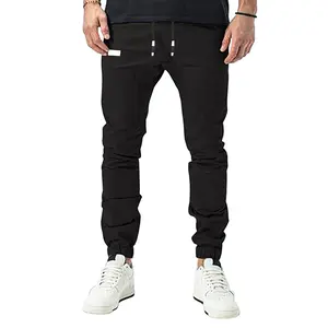 Men Casual Joggers Chino Cargo Pants Hiking Recreation Pants Twill Fitness Track Jogging Pants Casual Cotton Outdoor Drawstring Sweatpants Pants