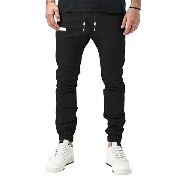 Men Casual Joggers Chino Cargo Pants Hiking Recreation Pants Twill Fitness Track Jogging Pants Casual Cotton Outdoor Drawstring Sweatpants Pants