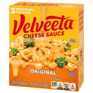 Velveeta Original Cheese Sauce Pouches, 3 ct Box with 4 oz Pouches
