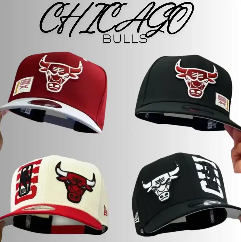 [Chicago Basketball Graphic, NBA Cap Aesthetic & Game Day Vibe] Curved Brim Snapback Hat - Multi Color Adjustable Cap