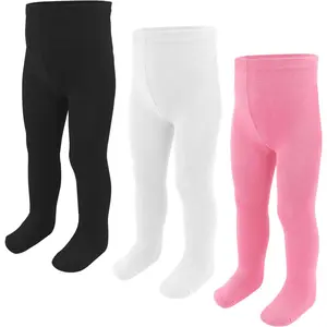 Baby Girls Tights, Leggings Stockings for Newborn Toddler Girls(0-24 Months),3 Pack Infant Knit Cotton Pantyhose