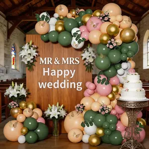 125pcs Wedding Theme Balloon Set, Sage and, Includes, Olive, Latex Balloons, 3D Butterfly, Party Decor Kit