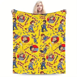 Inspired by Chucky's creative design, this ultra-soft flannel blanket is a warm and comfortable living room blanket, office blanket, sofa throw, all-season travel blanket, and multi-purpose gift blanket - a home décor accessory.