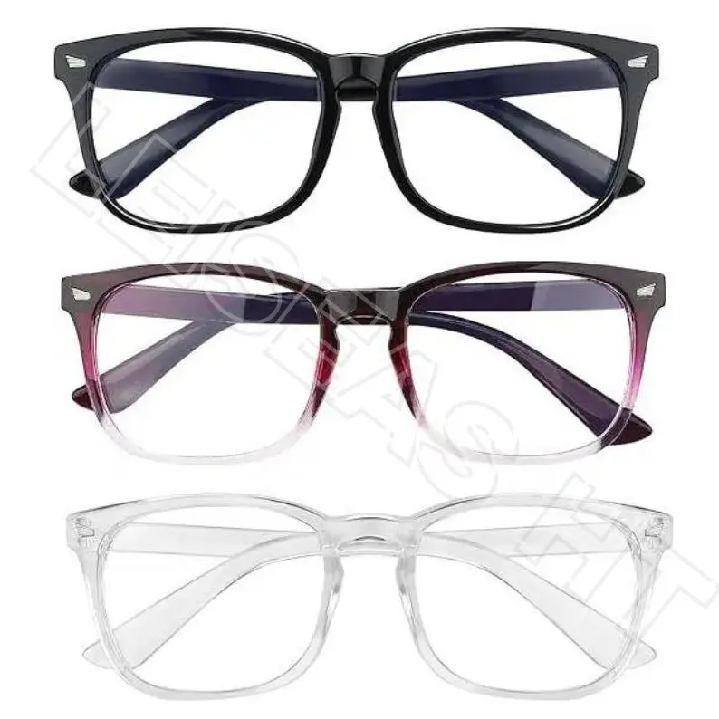 High Quality Anti Bluelight Eyeglasses 3-Pair Set - Unisex Full Rim Sports Eyewear, Universal Fit, Protection Lenses, Computer Use & Party-Ready Design
