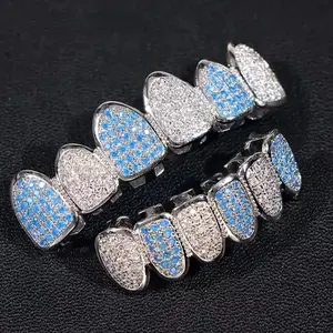 Sky Blue Zircon Hip Hop Bracelet Zircon Bracelet Grillz ideal birthday gift