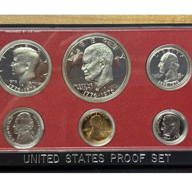1975-S Set Of 6 Proof Coins OGP. Bicentennial IKE, Kennedy And Quarter