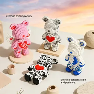 Double Bear 3D Puzzle Decoration, Bookshelf Home Office Cabinet Decor, Party Living Room TV Stand Display, Ideal Gift