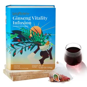 【Holiday Haul】Ginseng Tea Bags, Natural Energy Boost Herbal Tea - 100% Natural, Anti-Inflammatea. No Sugar, No Caffeine, No Gluten, Vegan. antiinflamma tea, looseleaf tea Beverage anti in flama tea ginger caffeine free Healthy Drink