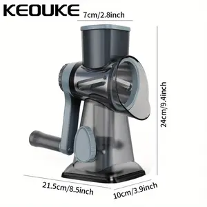 Multi-functional Hand-Cranked Household Vegetable Chopper | Keoke Transparent Cheese Grater, Slicer, Shredder, Potato Julienne Slicer, Grating Tool