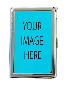 CUSTOMIZABLE Metal Case Wallet with Built in lighter ADD YOUR IMAGE