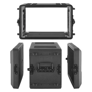 【Summervibes】VEVOR 6U Rack Case, 12 in Depth, Rackmount Flight Case Shallow Rack with Microphone Compartment, Polyethylene Construction, Recessed Latches, Easy Installation, for Amplifier, 8.7 in Internal Depth