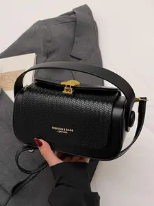 Light luxury texture woven pattern small square bag, Lightweight crossbody bag, niche retro design crossbody bag, solid color multifunctional bag for women, suitable for carrying daily essentials, perfect for commuting and shopping