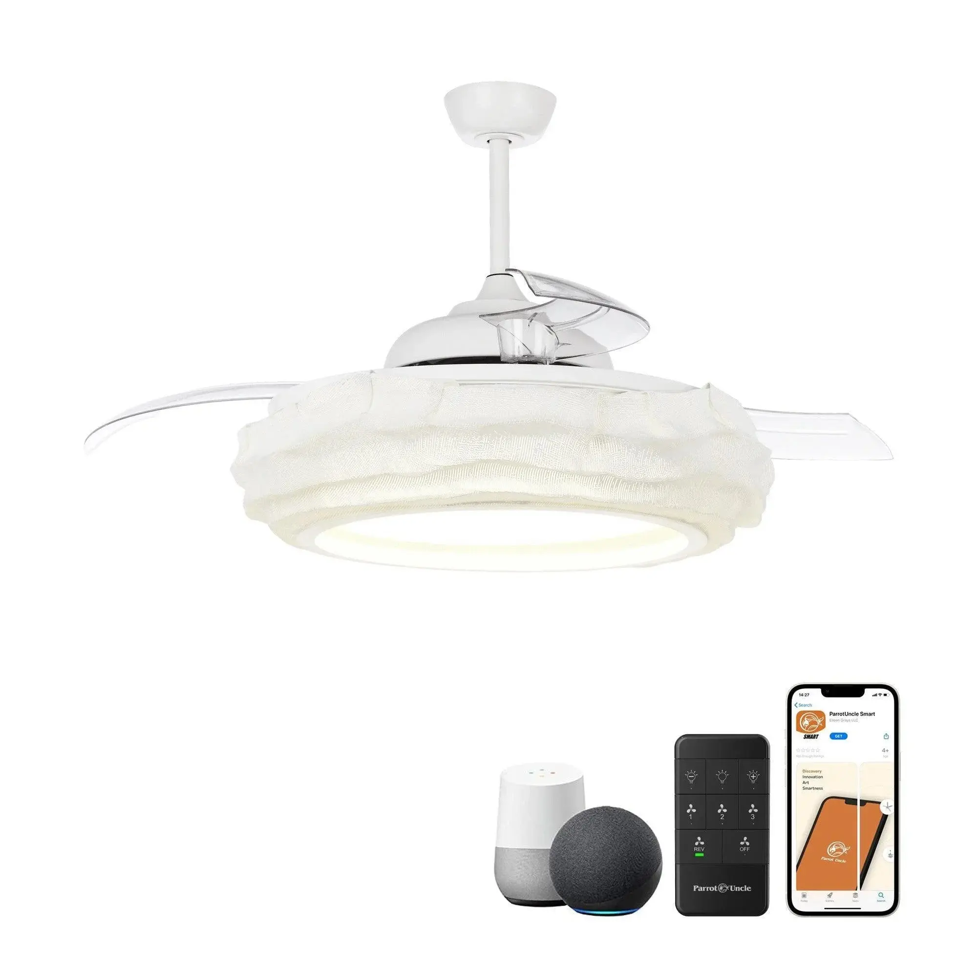52" Jaipur Smart Ceiling Fan with LED Light