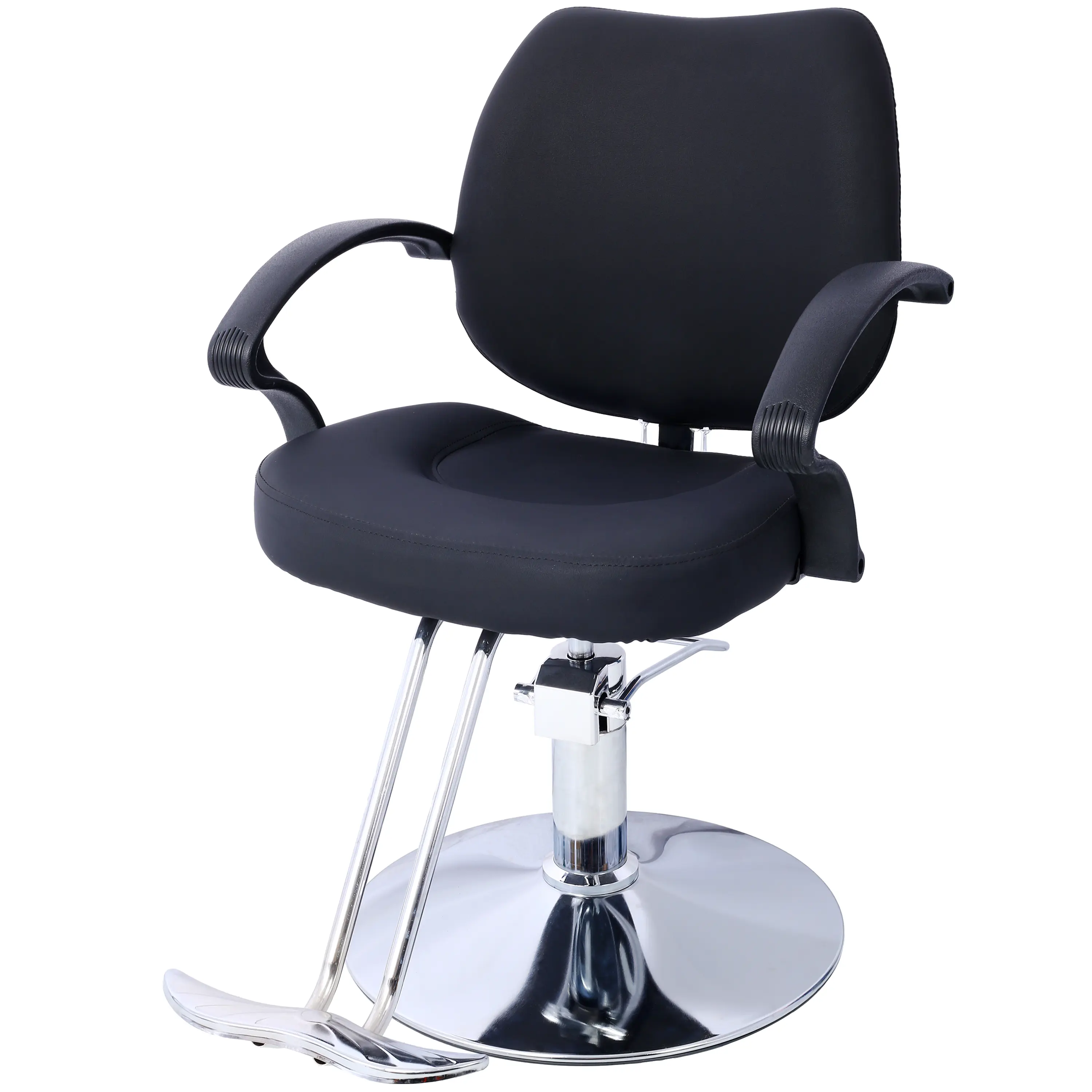 Commercial Salon Chair - Heavy-Duty Barber Store Furniture, High-Density Sponge, Durable PU Leather, Ergonomic Adjustable Design, 44lbs Weight, 20.25in to 25.5in, for Hair Stylists, Includes Barber Cape, Hydraulic Chair