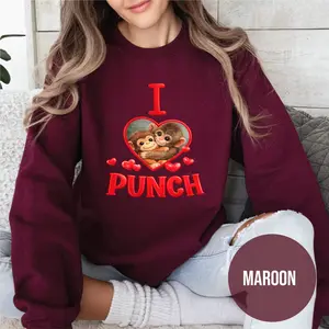 I Love Punch Shirt, Punch The Baby Monkey Graphic Unisex sweatshirt