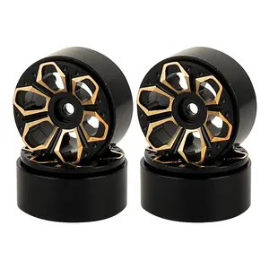 LonZeXy 1.0 Brass Beadlock Wheels Rims Hub for 1/24 Axial SCX24 90081 C10 AX24 1/18 TRX4m RC Upgrade Parts