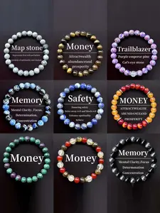9-Piece Hope-Filled Beautiful Stone Bracelet Set, Inspirational Jewelry Gift, Unique Adjustable Beaded Design, Perfect for Daily Wear & Special Occasions