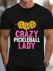 100% Cotton Cool Pickleball For Pickleball Player & Lover T-Shirt Women's Men's Graphic Tee Crew Neck summer vacation Tops