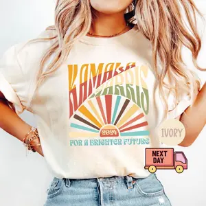 Kamala Harris 2024 Shirt Kamala for President Shirt Boho Aesthetic Tee Retro Tee Election 2024 Shirt LGBTQIA Rainbow Vote Democrat Vote Blue