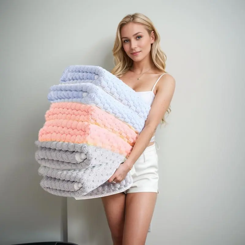 Soft Bath Towel, 4 Counts/set Colorful Striped Pattern Quick Drying Bath Towel, Water Absorbent Towel for Bathroom, Travel, Gym, Spa