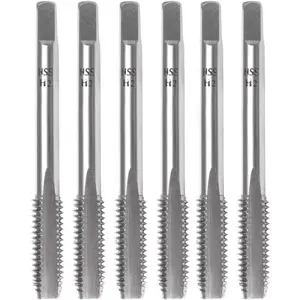 M8 x 1.25mm Tap Machine HSS Metric Right Hand Thread 3 Straight Flute Taps Taper and Plug (6Pcs)