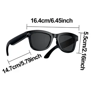1080P HD Camera Glasses Multifunctional Smart Glasses Outdoor Sports Portable Wearable Eyewear for Driving Cycling Fishing Hiking Hunting, Decorative Lens, Lithium Ion Battery