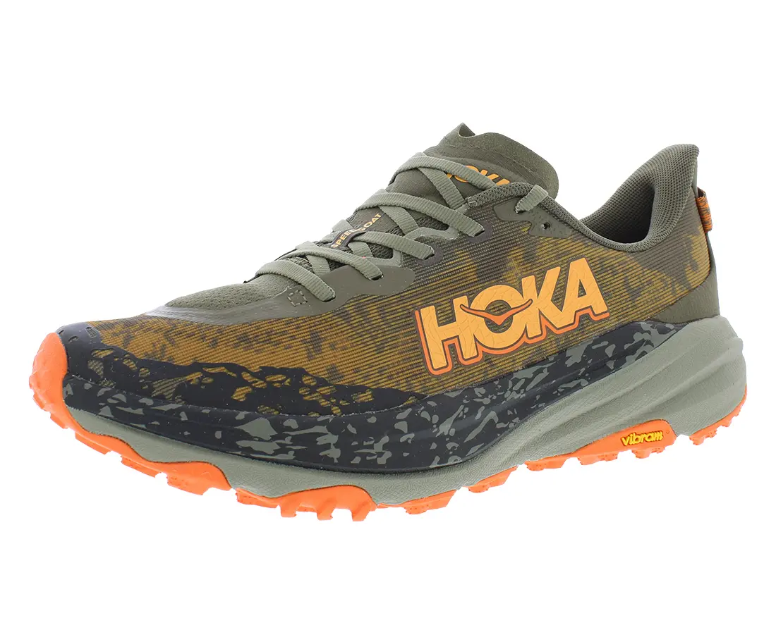 HOKA Speedgoat 6 Men's Athletic Running Trainers, Men's Running Training Shoes for Sports & Outdoor Activities, Lace-Up, Rubber Sole, Trail Runners