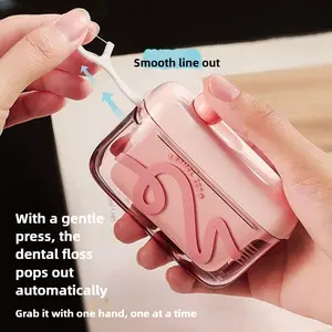 Dopamine  Floss Dispenser - - Portable Automatic Pop-up Mini Storage Case for Home and Travel Oral Care Supplies