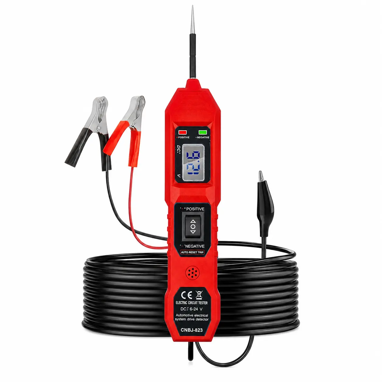 6-24V DC Versatile Use Vehicle Circuit Tester, Car Diagnostic Power Probe Kit with LED Voltage Display and Bright Light, Diagnostic Tool, Automotive Circuit Tester