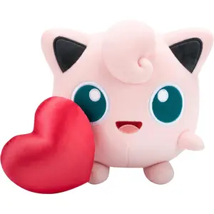 Pokemon 8" Jigglypuff Plush w Heart - Generation 1 Red & Blue Figure - Quality Soft Stuffed Animal Toy - Gift for Kids, Boys, Girls, Fans - 2+