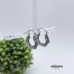950 Silver Burnished Hoop Earring - Elegant Durable Design for Everyday Wear & Versatile Jewelry Addition