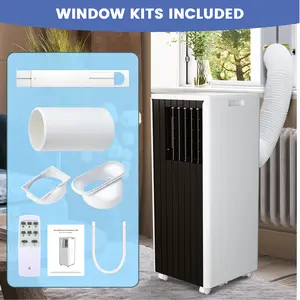 Garvee 8000 BTU Portable Air Conditioner for Apartment, Office, Bedroom,Kitchen,Garages,Dorms Compact Room AC w/Remote Control & Full Window Kit. Effectively Cools Up to 350 Sq ft., 24H Timer & Energy-Saving Triple Modes, for Bedrooms & Apartments