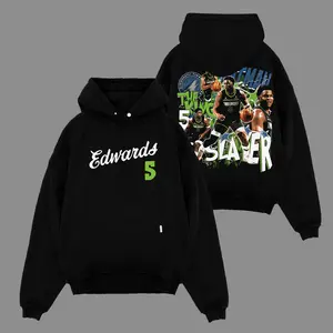 Vintage Anthony Edwards Basketball Graphic Hoodie, Retro Ant Man #5 King Slayer Cotton Pullover, Oversized Washed Streetwear Hoodie, Y2K Hoops Star Fan Gift for Men Women and Classic Basketball Collectors