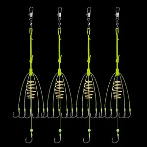 Fishing Feeder Carp Fishing Hooks with Fishing Spring Carp Feeder (Pack of 4)