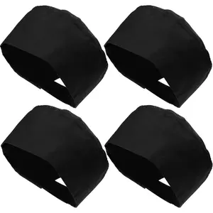 4 Pcs Unisex Chef Hats Adjustable Kitchen Cooking Caps with Breathable Mesh Top