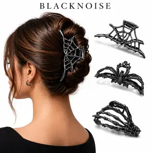 3-Piece Black Metal Hair Claw Clip Set, Strong Grip Statement Hair Accessories, Gift for Her,Alt Hair Accessories for  Party, Daily Styling