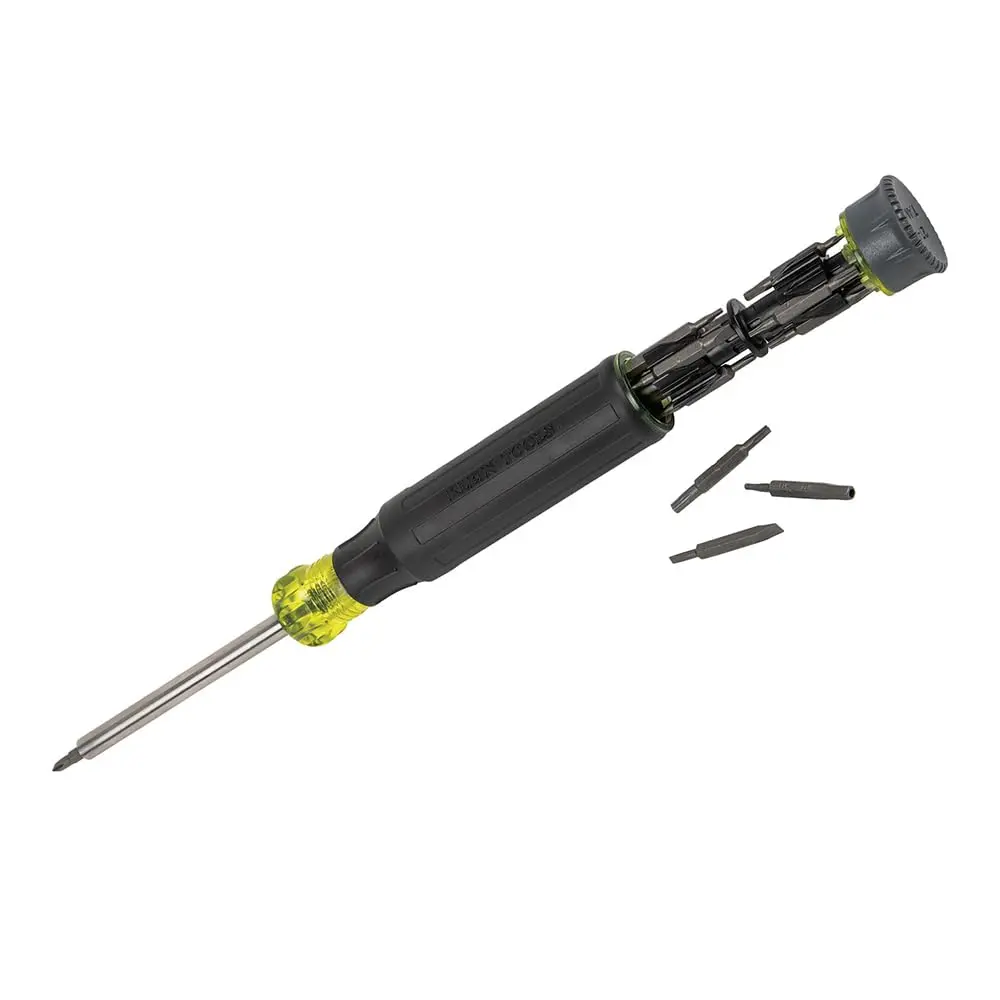 Klein Tools Precision Screwdriver Set, 27-in-1 Multi-Bit Screwdriver with 26 Tamperproof Bits, Onboard Storage, Rare-Earth Magnet 32327