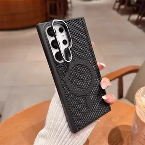 Compatible with S26Ultra/S25Ultra/s24/s23 phone case Honeycomb cooling lens stand phone case all-inclusive anti-drop phone case-HN225-7