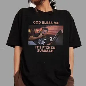 God Bless Me It's F*cken Summah 90s Vintage Shirt - Funny Summer Quote Tee, Humorous Beach Vibes T-Shirt, Sarcastic Vacation Gift