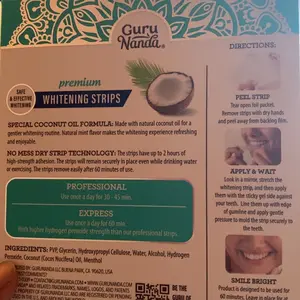 Product Review of GuruNanda Whitening Strips, 7-day treatment (7 Packets - 2 Strips per pack) - Non-Slip, Dry Strip Technology from j**n