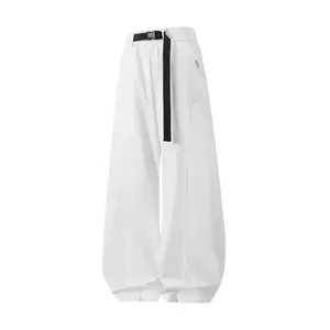 Women's Y2K Trendy Techwear Parachute Pants 3-Pack - High-Waist Oversized Baggy Womenswear Bottoms with Belt, Casual Streetwear for Daily OOTD & Outings, Bottom