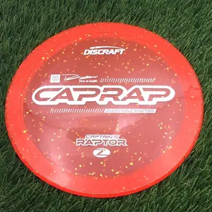 Discraft Elite Z Confetti Captain's Raptor with Paul Ulibarri 2026 CapRap Stamp - 175.6g - Red