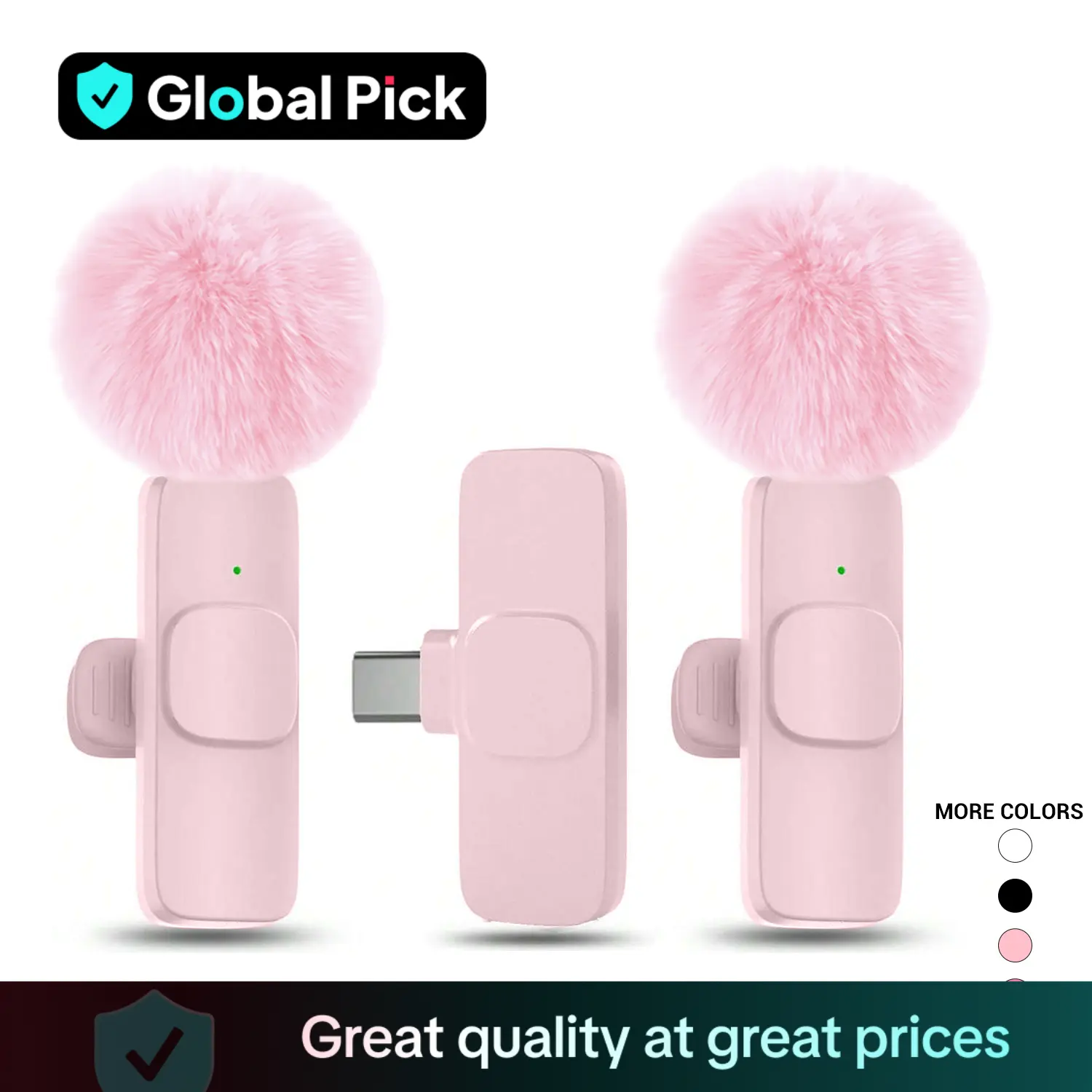 Professional Wireless Lavalier Microphone, USB Rechargeable Wireless Microphone, Plug-Play Lapel Mic for Video Recording, Teaching, Interviews, Podcas