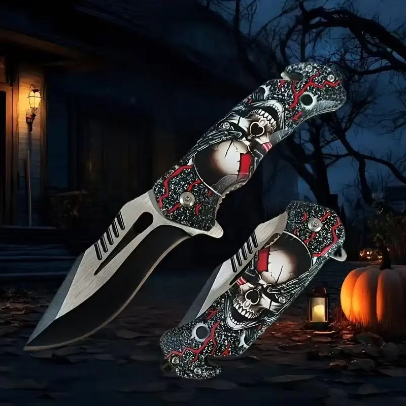 High-Hardness Stainless Steel Folding Camping Blade - Survival Gear, Pocket Carry Multi Functional Knives with Rope Cutter, Glass Breaker, Pocket Clamp - Durable Steel Tool for Men's Outdoor Camping Gift, Portable Multipurpose Knives