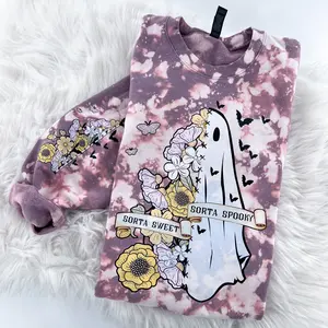 Sorta Sweet Sorta Spooky Ghost Halloween Sweatshirt or Hoodie with sleeve print Comfy Womenswear Tops