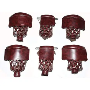 PU Leather Pool Table Billiard Pockets Diamond Pattern Shield Set Including Screws (Red Wine)